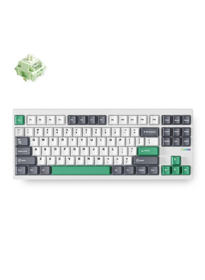 Compare GX87 Lite 87Key TKL Aluminum Mechanical Keyboard, CNC Gasket Mount, TriMode USBC2.4GBluetooth, 8000mAh Battery, HotSwappable, QMKVIA, RGB Backlit, White Nano Spraying | GX87A8 at KSA Price