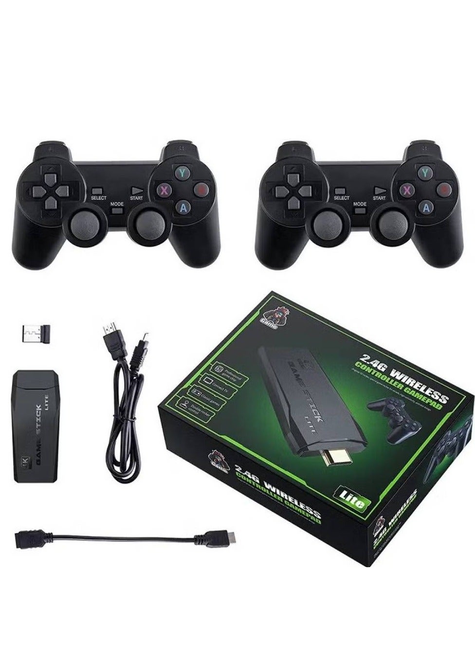 Compare Game Console 4K HD Video Game Console 2.4G Dual Wireless Controller Classic 64GB Retro TV Game Console 10000 Game Stick at KSA Price