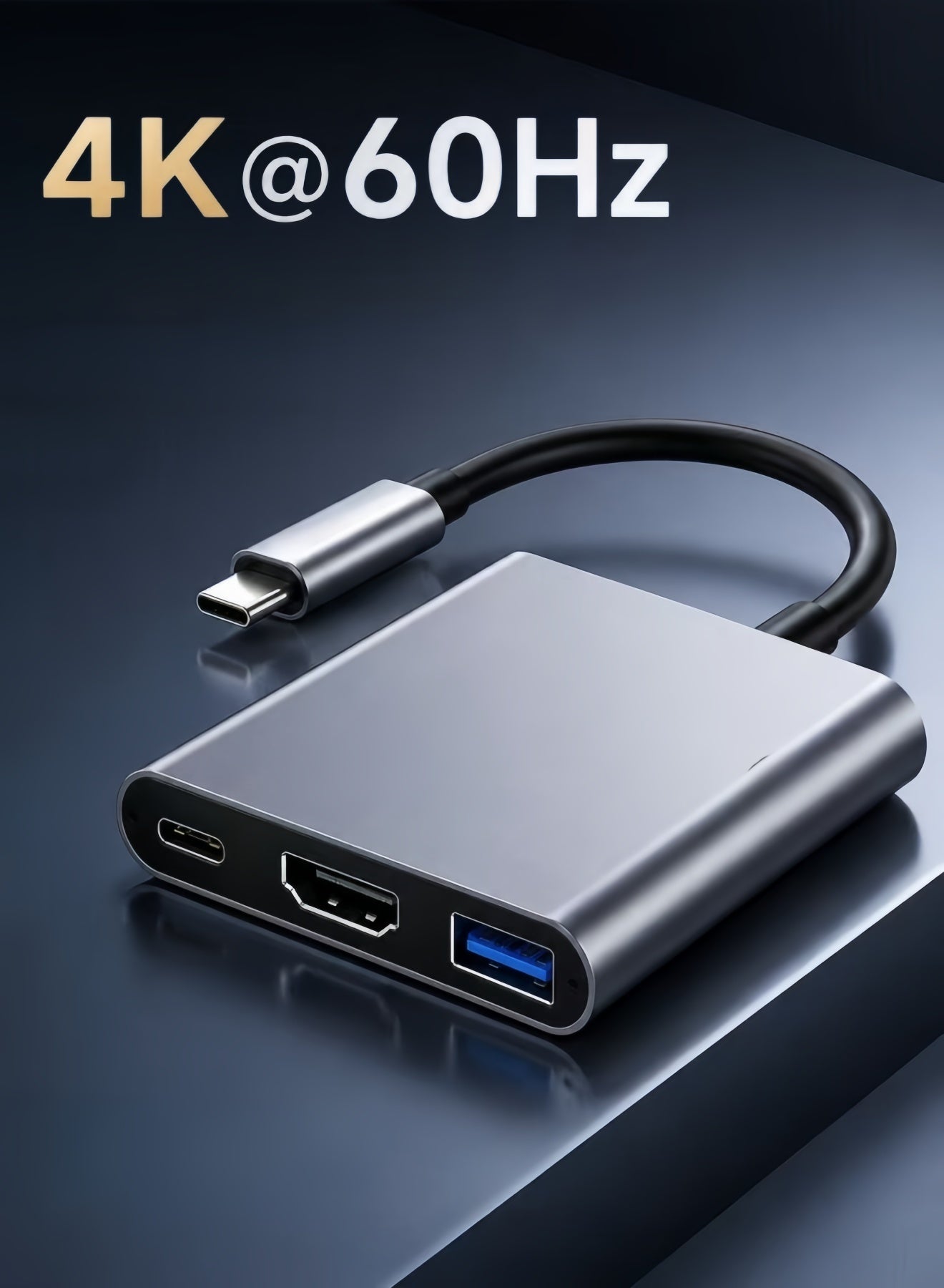 Compare USB‑C to HDTV  3‑in‑1Adapter, 4K@60Hz HDTV Output, 100W PD Charging & 5Gbps USB3.0 Aluminum Alloy Hub | Compatible with Video‑Enabled Type‑C Laptops & Tablets, MacBook, Dell XPS, HP, Chromebook, Samsung S24S23 ,Switch 2.1 at KSA Price