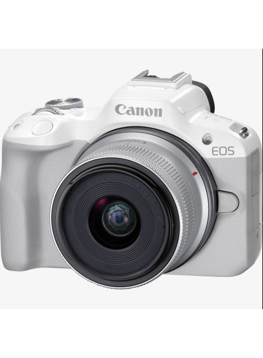 Compare Canon EOS R50 Mirrorless Camera with RFS 1845mm f4.56.3 IS STM Lens Kit – 24.2MP, 4K Video, WiFi & Bluetooth at KSA Price