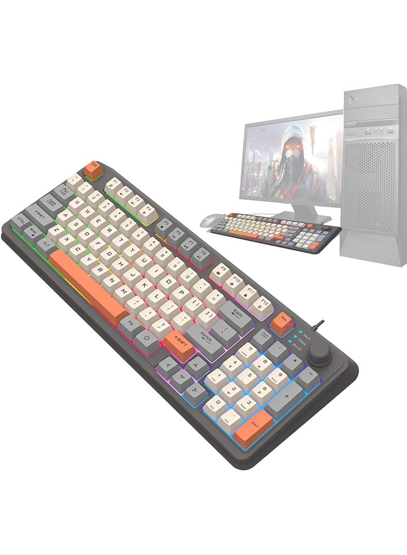 K82 USB Keyboard Three Color-Block Luminous…