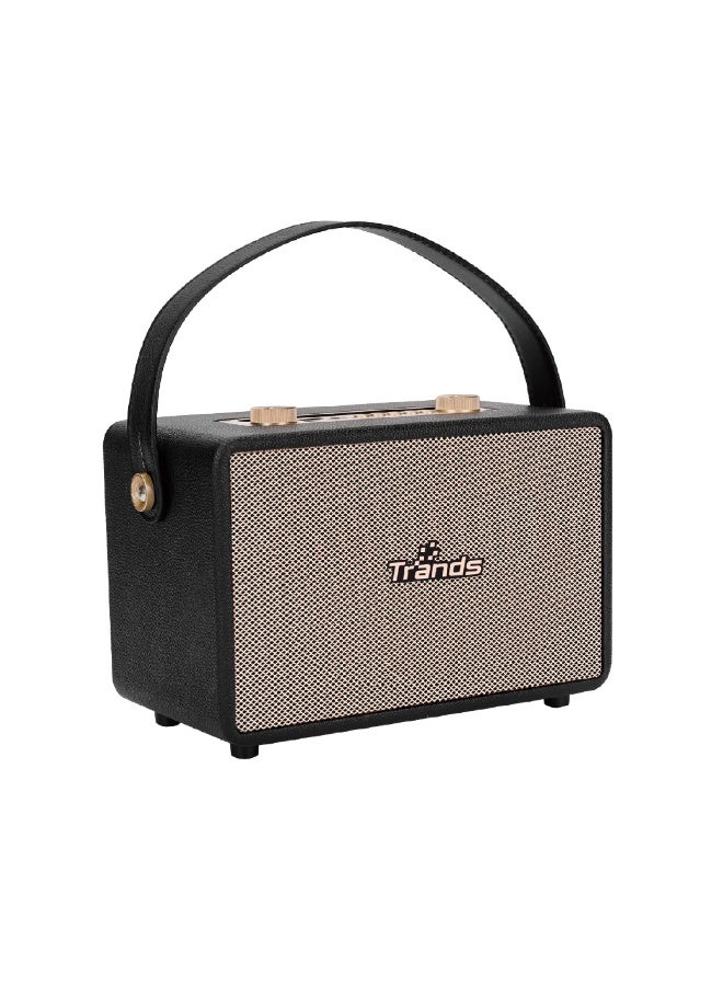Compare Trands 10W Portable Retro Wireless Bluetooth Speaker  Vintage Design with Hanging Strap, Stereo Sound, Deep Bass, Supports USBTFAUX  SP2070 Black at KSA Price