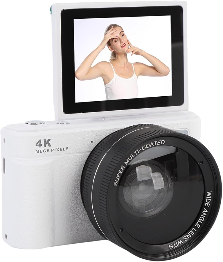 Vbestlife 64MP 4K Digital Camera with 180 Flip…