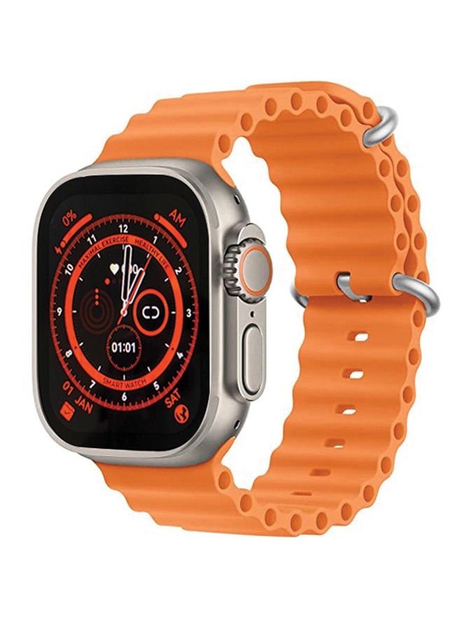 Compare Ultra Smart Watch with Wireless Charging & Full Touch Display – Bluetooth 5.1, Heart Rate Monitor, Waterproof – Android & iOS Compatible Orange at KSA Price
