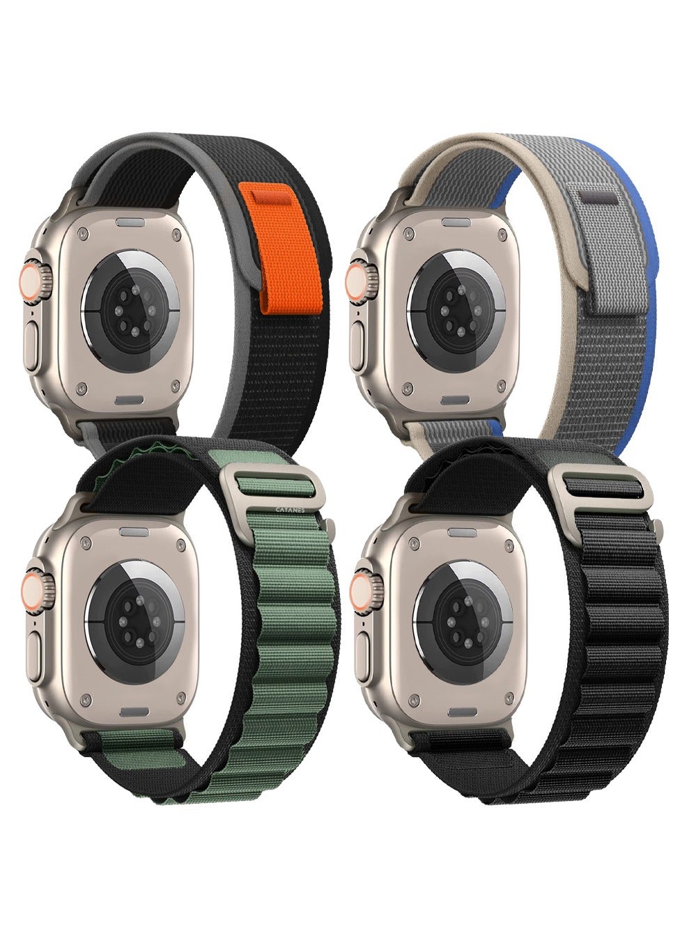 Compare 4 Packs For Apple iWatch Bands Nylon Alpine and Trail Bands Compatible With Apple iWatch For Men Women Replacement Strap 49mm 45mm 44mm 42mm For iWatch Series Ultra87654321SE Multicolour2 at KSA Price