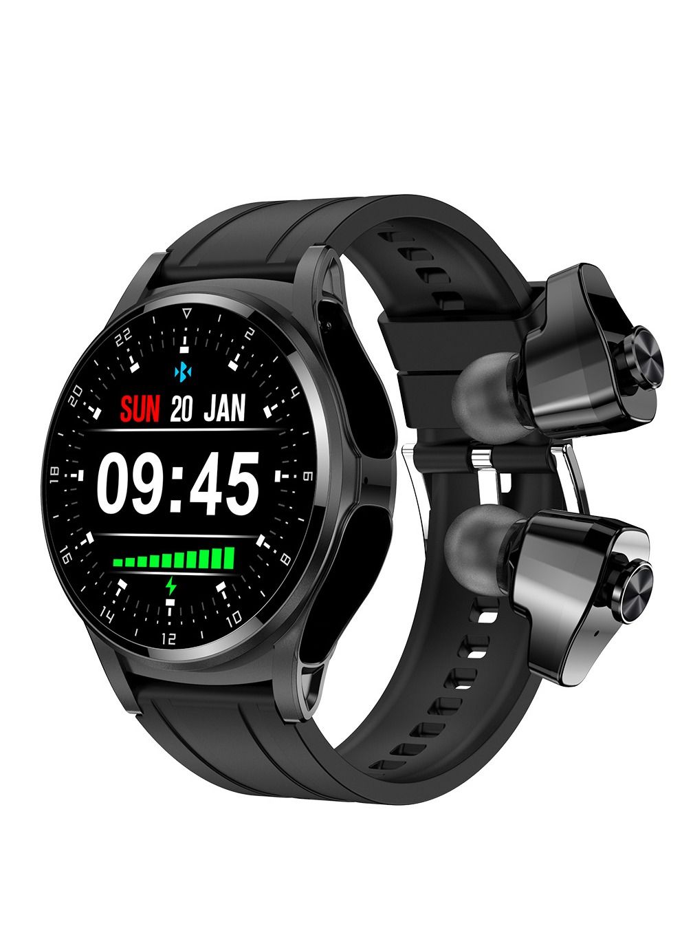 Compare GT66 Smart Watch with TWS Earphones NFC Music Control 1.39 HD Screen Bluetooth Call Healthy Monitoring 100+ Sports Modes at KSA Price