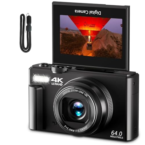 Compare LEQTRONIQ 4K UHD 64MP Digital Camera with 3 Inch 180° Rotation Flip Screen, 18X Digital Zoom, Autofocus, Self Timer; Compact Camera for Photography, Webcam, YouTube Vlogging Black at KSA Price