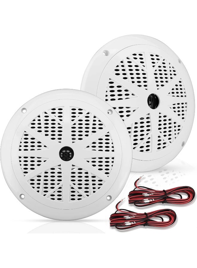 Compare Pyle 6.5 Inch Dual Marine Speakers  2 Way Waterproof and Weather Resistant Outdoor Audio Stereo Sound System with 120 Watt Power, Polyprone Cone and Cloth Surround  1 Pair  PLMR61W White at KSA Price