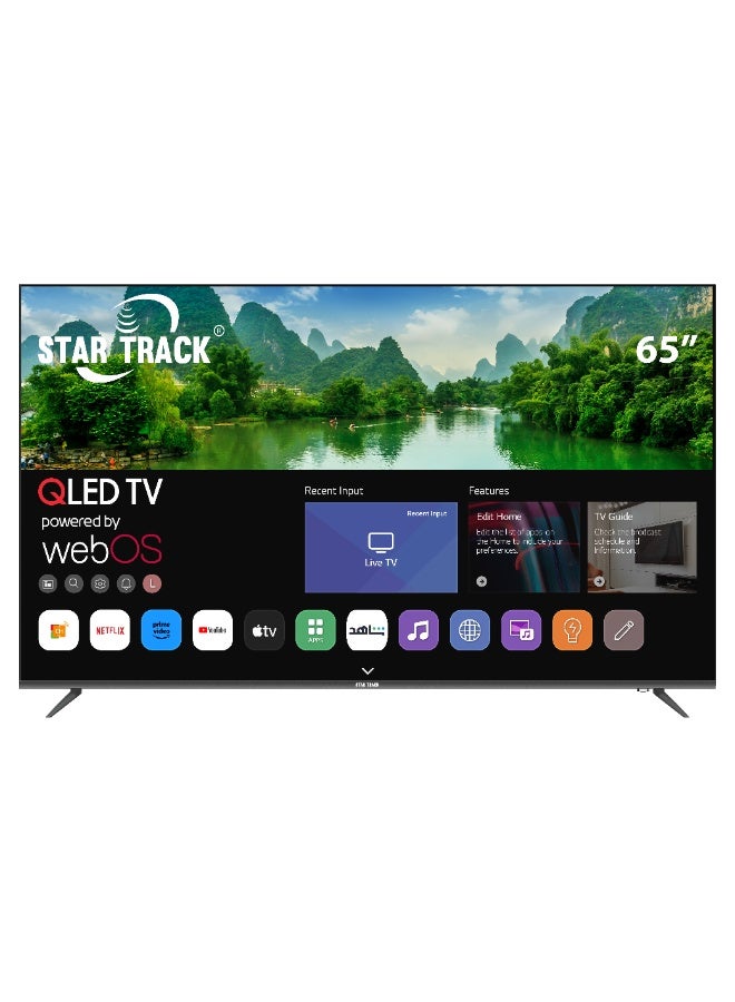 Compare STAR TRACK 65 Inch QLED 4K Smart TV | HDR10+ | 95% Color Volume with Quantum Dot | 350 Nits Ultra Bright Display | WebOS with Apple AirPlay & Home | Air Mouse Remote | Ultra HD Smart TV at KSA Price