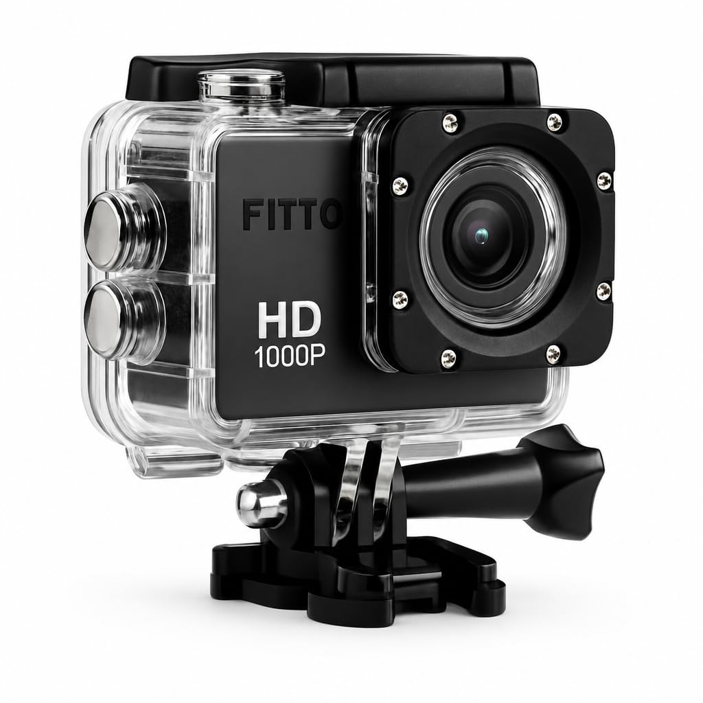 Fitto Sports Cam Waterproof Action Camera 1080P, Full…