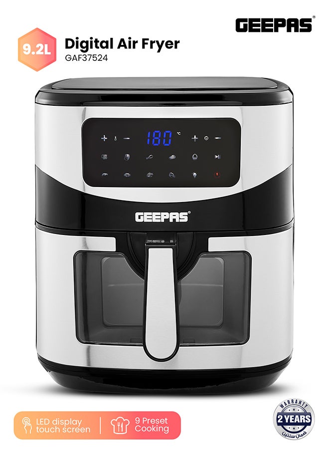 Compare Digital Air Fryer 9.2 L With Vortex Air Frying Technology| Oil Free Cooking Led Display With Touch Screen 9 Preset Cooking Modes 9.2 L 2150 W GAF37524N BlackSilver at KSA Price
