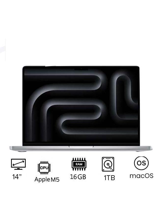 Compare MacBook Pro MDE54 With 14 Inch Display, M5 Chip 10Core CPU And 10Core GPU | 16GB RAM | 1TB SSD | macOS | EnglishArabic silver at KSA Price