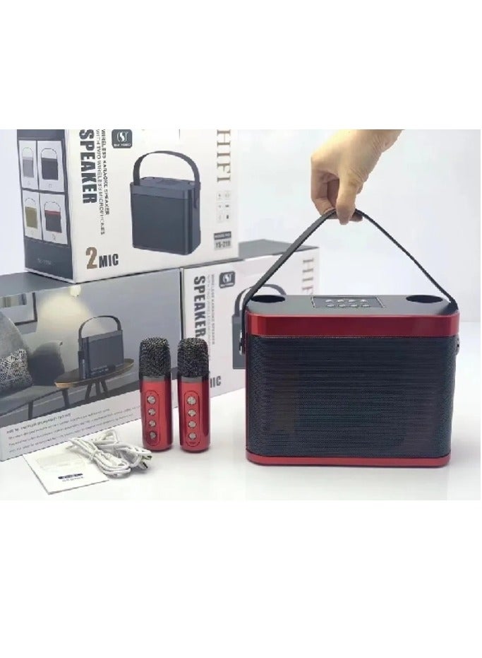 Compare YS219 Karaoke Machine with 2 Wireless Microphones Portable Speaker at KSA Price