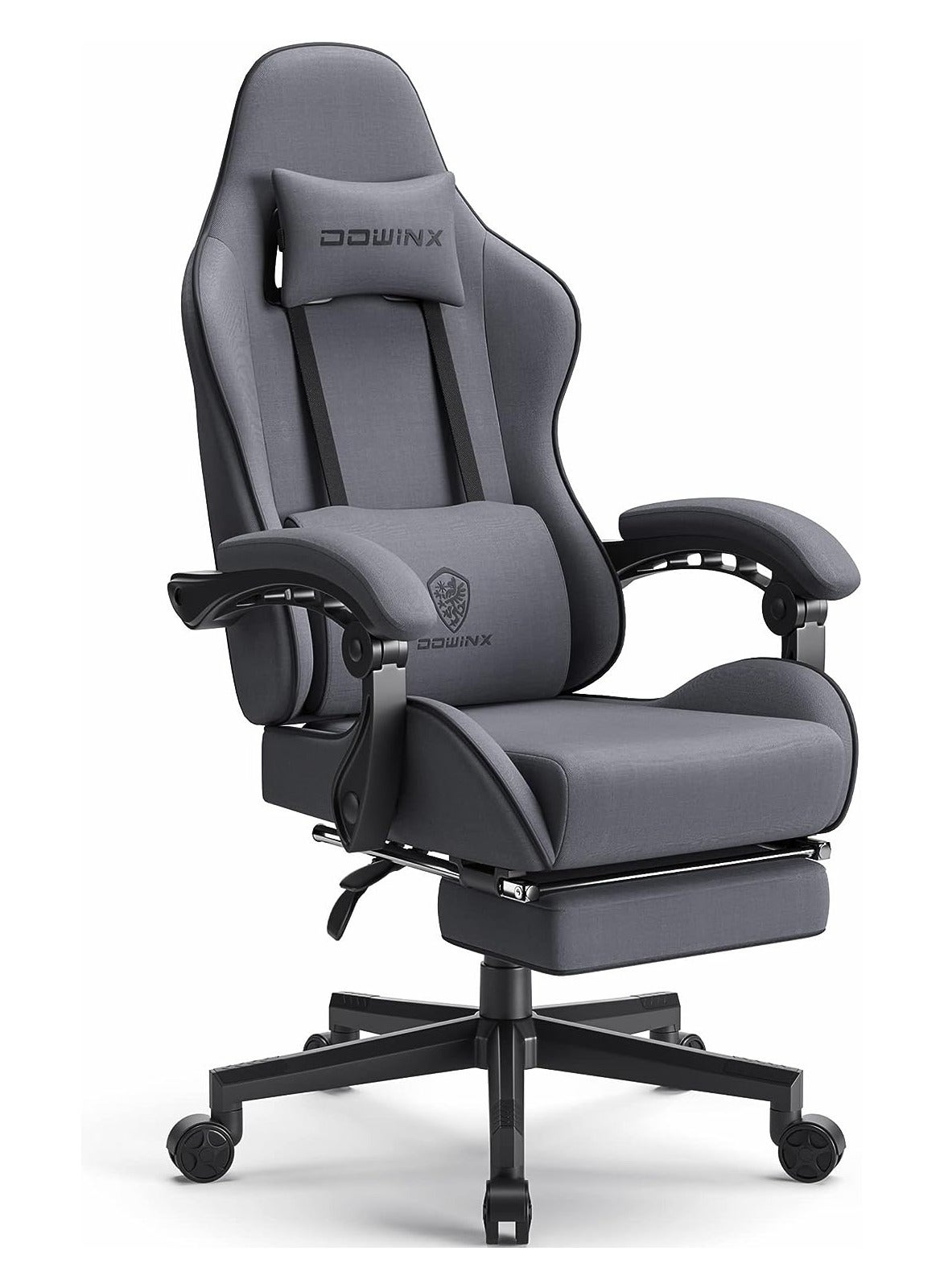Compare Mahmayi Dowinx Gaming Chair, Computer Chair PC Chair with Massage Lumbar Support, Ergonomic Chair with Footrest Grey at KSA Price