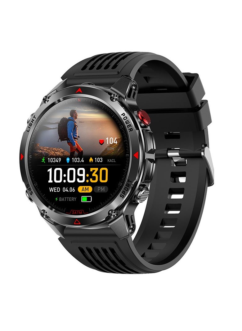 Compare The HT37 Smartwatch features Bluetooth Calls, GPS Tracking, A Flashlight, And A Compass For Outdoor Sports. at KSA Price