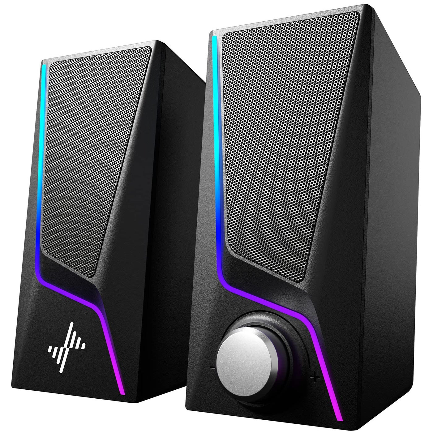 Compare Computer Speakers, PC Speakers with 6 Lighting Modes, USB Powered Computer Speakers for Desktop Monitor with 2 BassBoost Ports, 2 Speaker Units, and 3.5mm Auxin Cable for PC, Laptop, Tablet, Phone at KSA Price