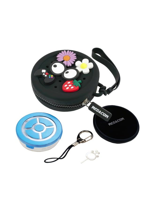 Compare Megacom DuoMon3 2025ver. 1P2P Pocket Auto CatcherRedball, IPX7 Waterproof with APP Adj. Lights,Vibration,Sound Bluetooth One Touch Reconnect,TypeC & Wireless RechargeableBlack Blue at KSA Price