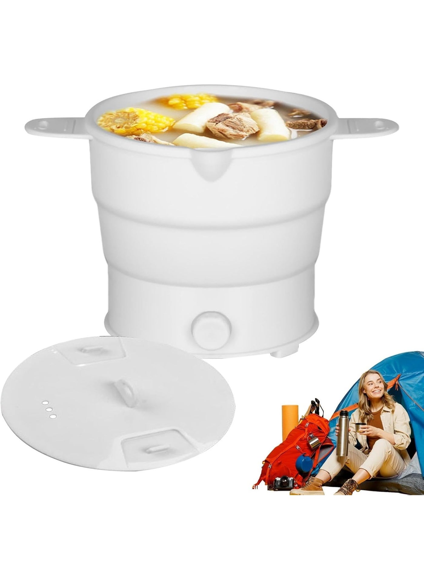 Compare 1.2L Portable Fold Electric Pot, Foldable Functional Cooking Pot, 6.3x5.9 in Wear Resistant Travel Cookware, Food Grade Hot Pots for Noodles, Soup, and Cooking Rice for Dorm and Office, Home at KSA Price
