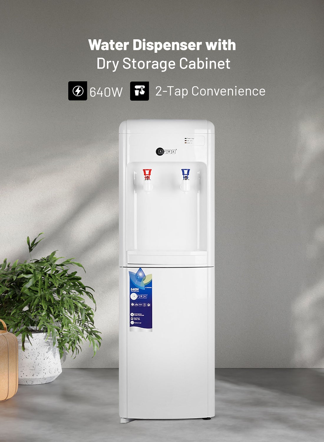 Compare Water Dispenser with Dry Storage Cabinet | Hot & Cold | Fast Heating & Cooling | Double Thermostat | 2Year Warranty | 640 Watt AF9050WDWH White at KSA Price