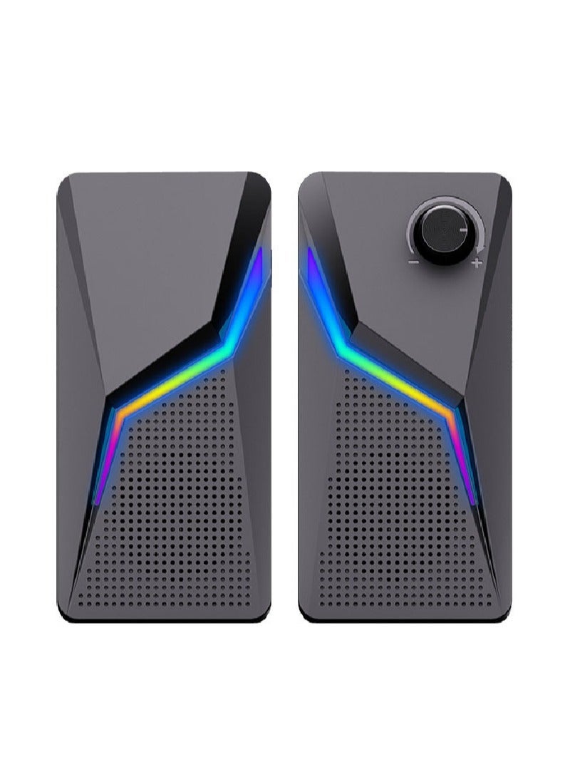 RGB Desktop USB PC Speaker,Wired Stereo Sound…