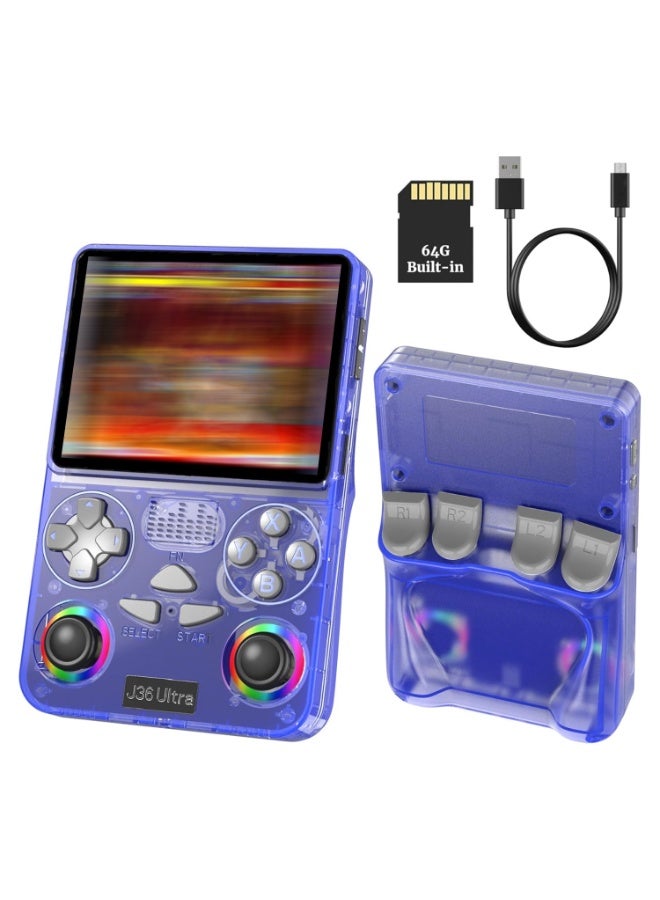 Compare J36 Ultra Portable Handheld Gaming Console, 3.5Inch IPS Display, 64GB Builtin Storage, 20,000+ Classic Games, Dual Analog Joysticks, WiFi, 3000mAh Rechargeable Battery, MultiPlatform Retro Game Console Purple at KSA Price