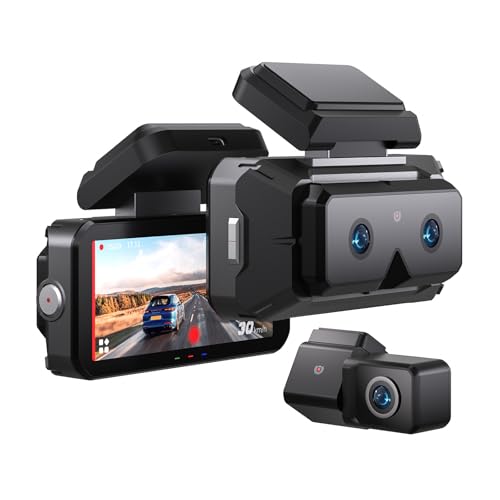 AKEEYO 3 Channel WiFi Dash Cam Front and…