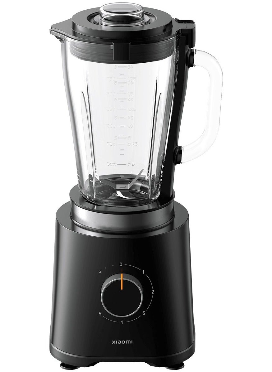 Compare Xiaomi HighPerformance Blender, 1.75L, 600W, 21000 RPM, 5Speed with Pulse, Glass Jar, 217x199x443mm, Includes Measuring Cup, Lid, Base 1750 ml 600 W MLLJ001CM1A black at KSA Price
