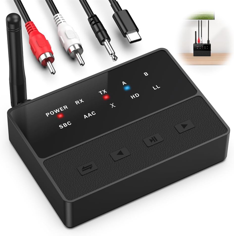 Bluetooth 5.3 Transmitter & Receiver, aptX Low…