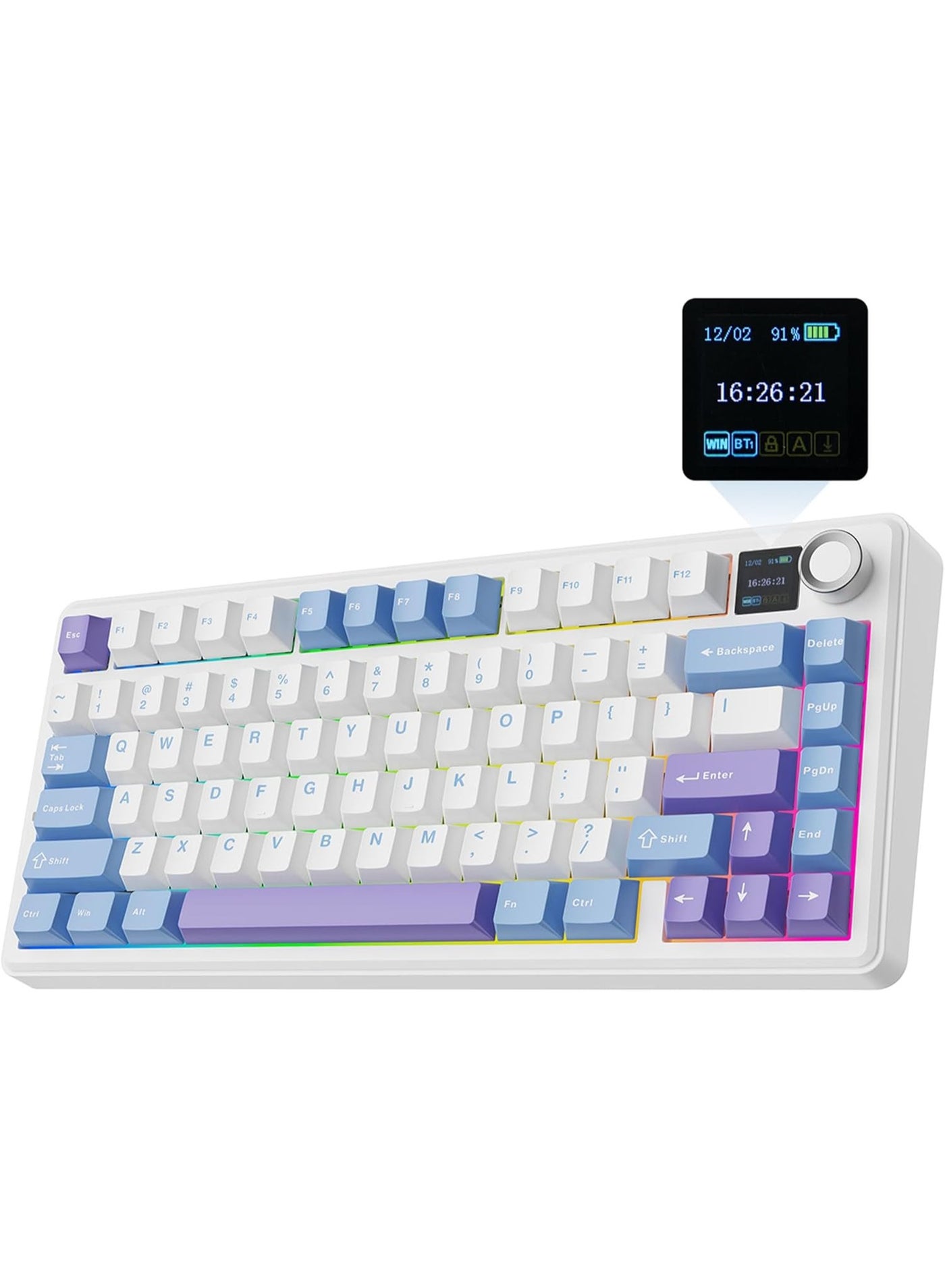 Compare F75 MAX TriMode Wireless Mechanical Gaming Keyboard with TFT Screen & Knob, Reaper Switch, HotSwappable Keys, Gasket Mount, 2.4GHzBT5.0USBC, for PCMacOfficeGaming at KSA Price