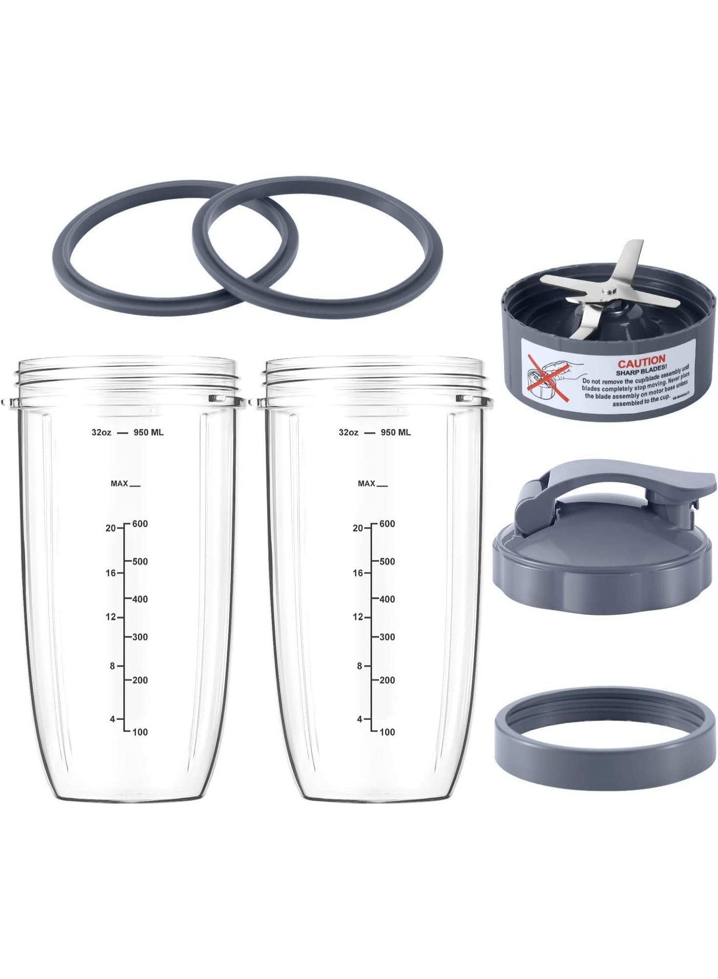7 Pieces nutribullet Blender Cups & Blade Replacement…
