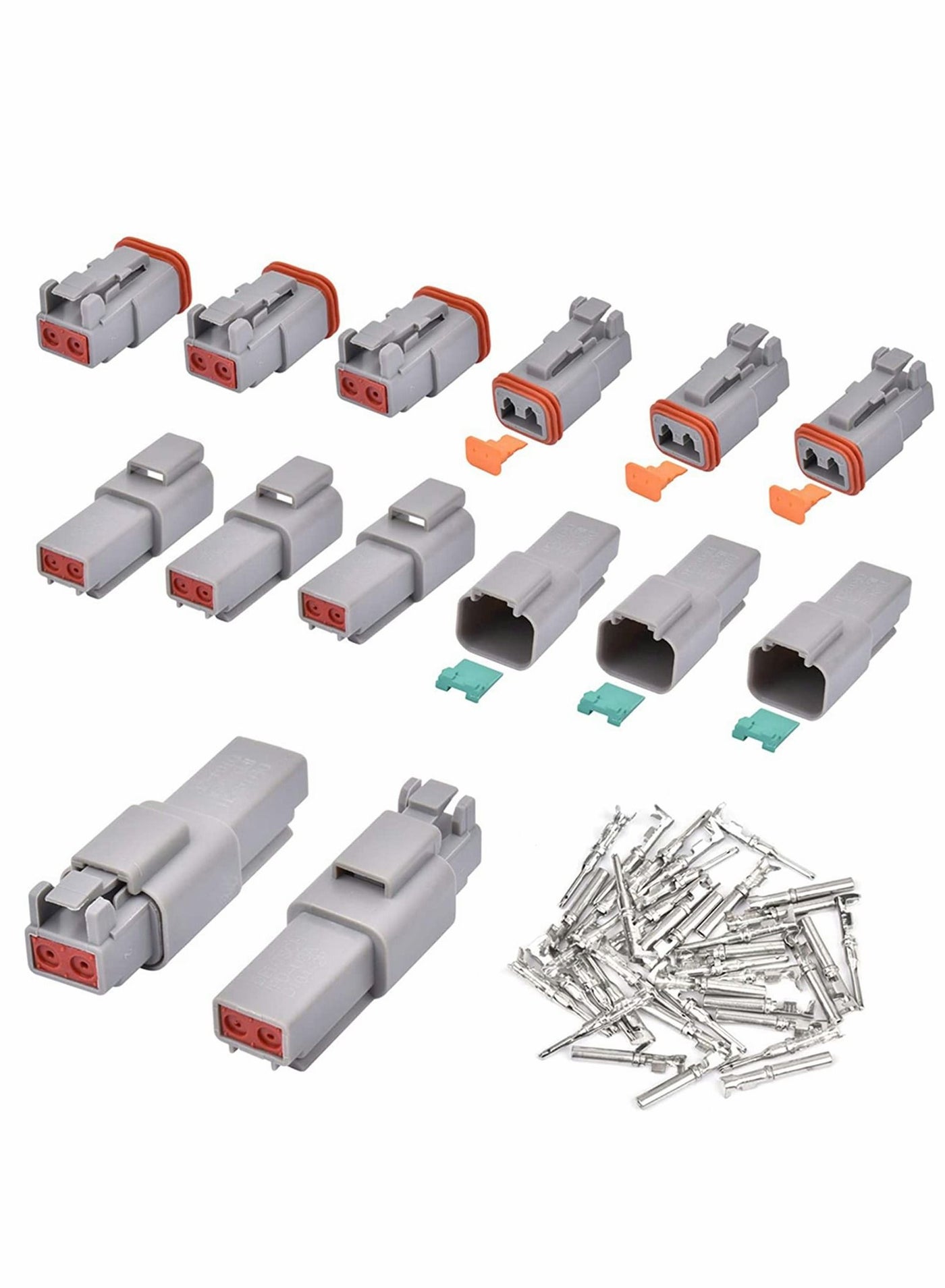 Compare Electrical Wire Connector Plug, 8 Sets 2 Pin 2216AWG Waterproof Sealed Auto Gray Male and Female Terminal Connectors for Motorcycle, Truck, Car, Boats, Scooter at KSA Price