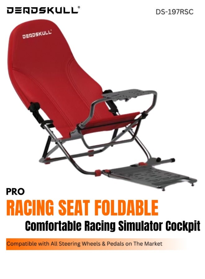 Compare Racing Seat, Unique Foldable Design, Full Adjustable, Up to 120kg Weight Capacity, Compatible with Most Steering Wheels & Pedal Sets  Red at KSA Price