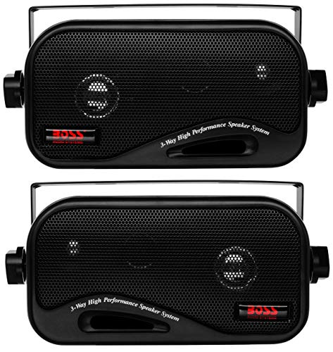 Compare BOSS Audio Systems AVA6200 3 Inch Enclosed Box Stereo Speakers  200 Watts per pair, 3 Way, Full Range, Indoor, Outdoor, Marine, Sold in Pairs at KSA Price