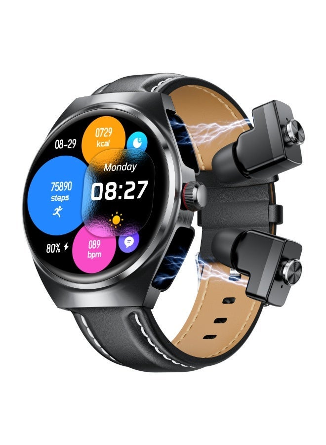 Compare Merlin Actilife Smartwatch with Builtin Bluetooth Earbuds, 2.0” TFT Display, 100+ Sports Modes, HRV & Heart Rate Monitor, Sleep Tracking, TWS Calling, Water Resistant – 2 Year Warranty at KSA Price