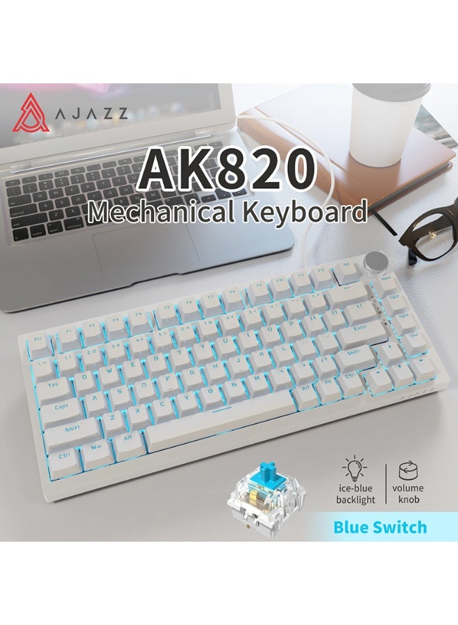 AJAZZ AK820 mechanical gaming keyboard with knob 75%…