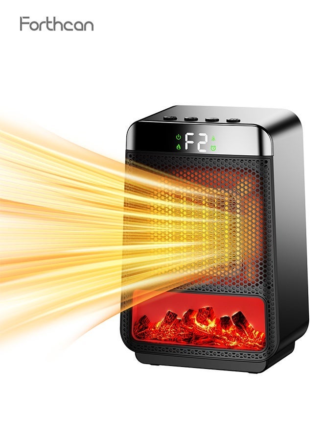 Compare 3D Flame Electric Heater, Fast Heating PTC Ceramic Space Heater with Oscillation, 4Level Timer, Safety Protection, Portable Home & Bedroom Warmer at KSA Price