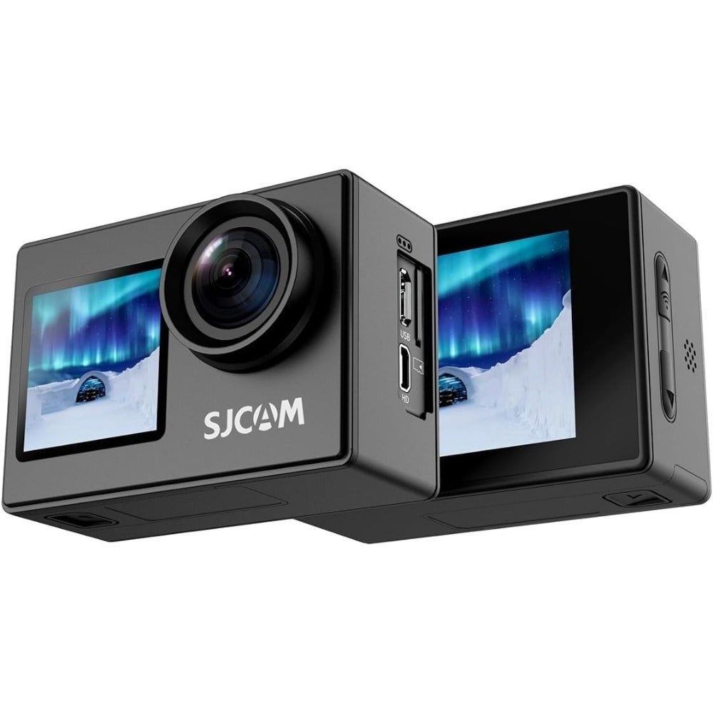 Compare Dual Screen Sj4000 4K 30Fps16Mp WiFi Action Digital Camera 170° Ultra Wide Angle 2.0Ltps LCD+1.3 Dual Screen 30M Waterproof with Waterproof Case Black Renewed at KSA Price