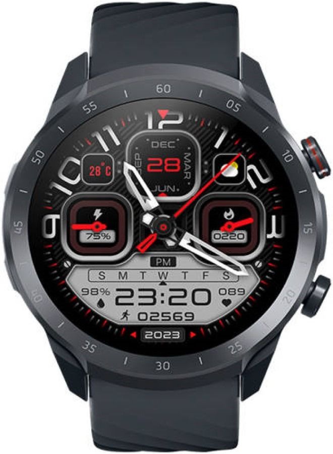 Compare Mibro A2 Smart Watch, 1.4 HD Touch Display, 45mm Diameter, Optical Heart Rate Sensor, SpO2 Sensor, Accelerometer, Bluetooth 5.3 Connectivity, 2ATM Waterproof, 350mAh Battery, Black at KSA Price
