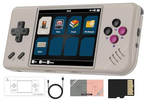 Compare RG28XX Retro Handheld Game with Linux System 283 Inch IPS Screen Builtin 64G TF Card 5516 Games Support Multimedia Application and TV OutputGray at KSA Price