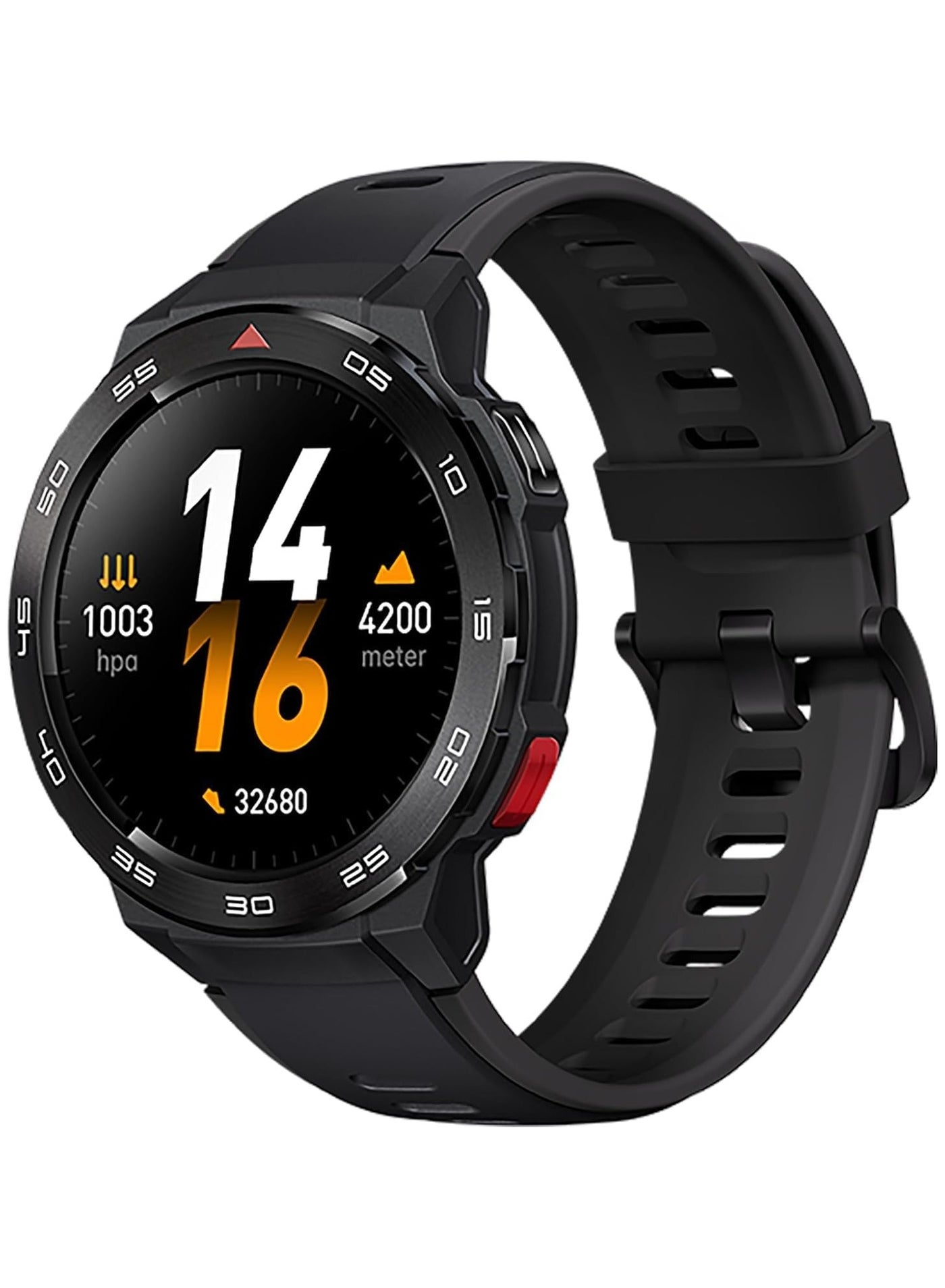 Compare Smart Watch GS Pro Black  1.43 Amoled Display, Bluetooth Calling, 20 Day Battery Life, 5ATM Waterproof, GPS Positioning, 105 Sports Modes, Heart Rate Monitoring, Sporty Style Strap at KSA Price