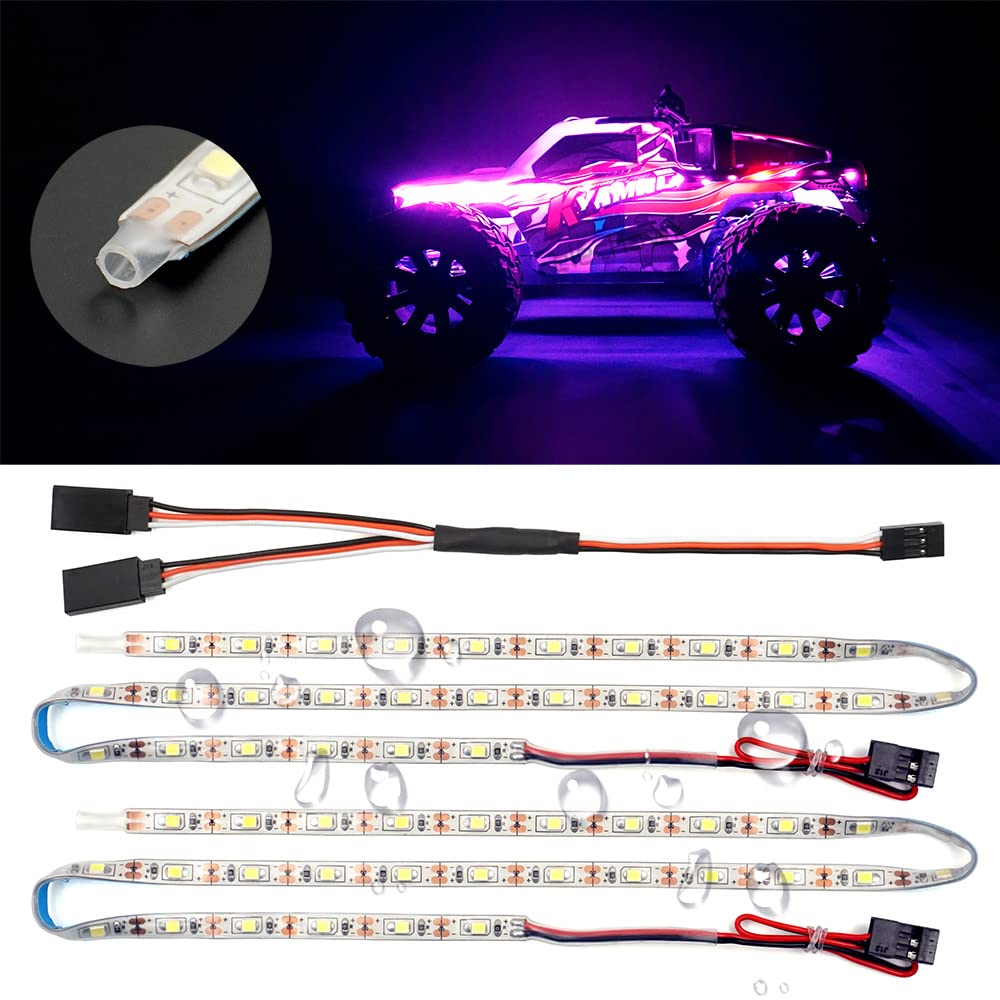 Compare Waterproof LED Light Strips for RC Cars Trucks Airplanes Boats Drones Fixed Wing AR Wing Model Underglow Light Pink at KSA Price