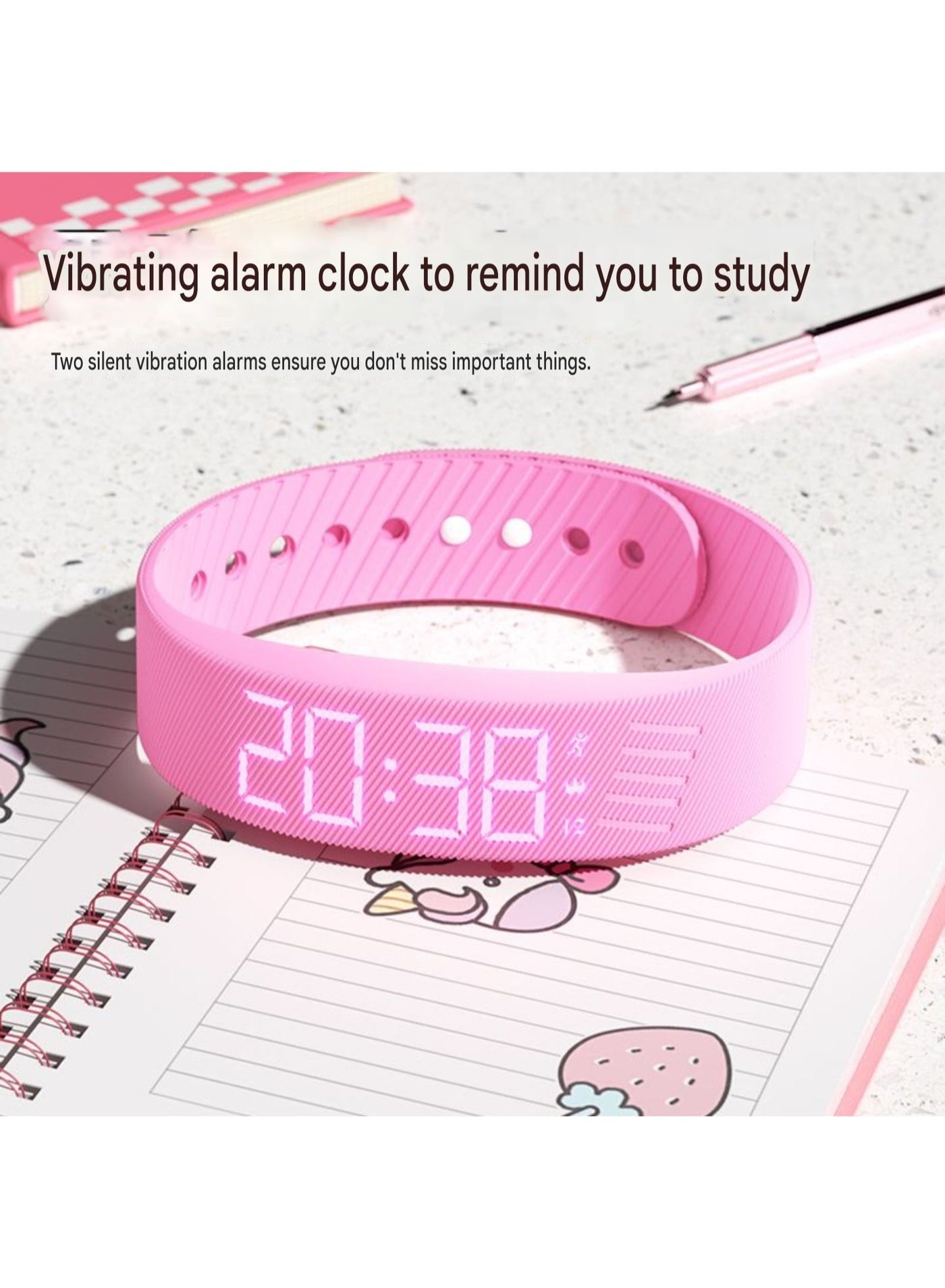 Compare Digital Wristwatch with Large Time Display & Fitness Tracker – 40Day Battery Life – USB Direct Charge – Vibration Alarm – Steps, Calories & Sleep Monitor  Pink at KSA Price