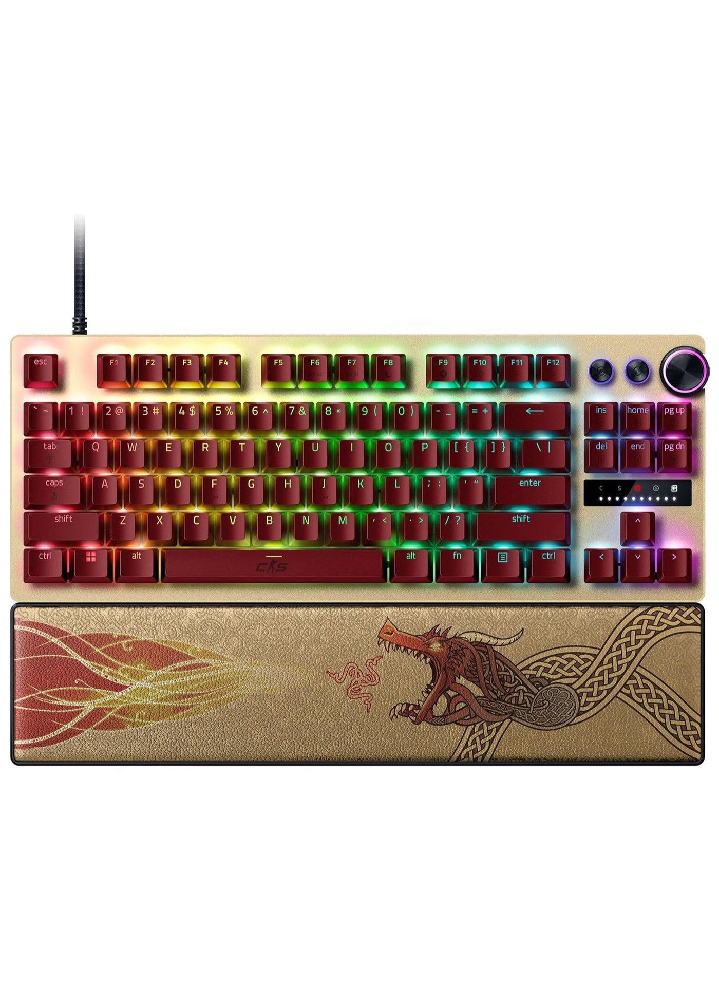 Compare Razer Huntsman V3 Pro TKL Esports Gaming Keyboard: Analog Optical Switches Snap Tap, Rapid Trigger, Adjustable Actuation, Media Keys & Dial, PBT Keycaps  CounterStrike 2 Edition I RZ0304982100R3M1 at KSA Price