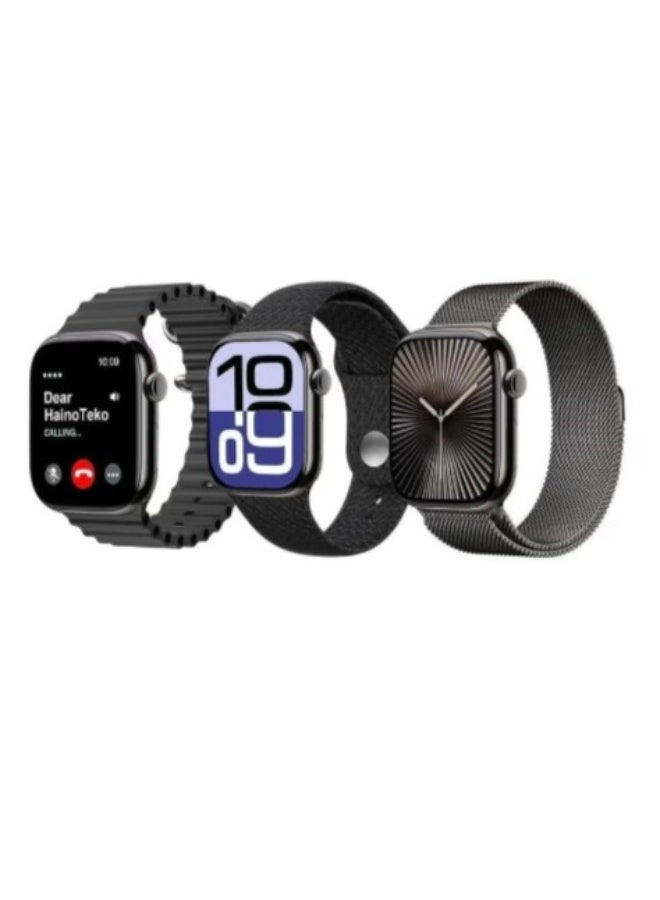 Compare Haino Teko Germany SQ13 Smart Watch – Jet Black | Large AMOLED Display, AI Voice Assistant | 3 Interchangeable Straps & Charging Cable | Stylish Unisex Design for Ladies & Gents at KSA Price