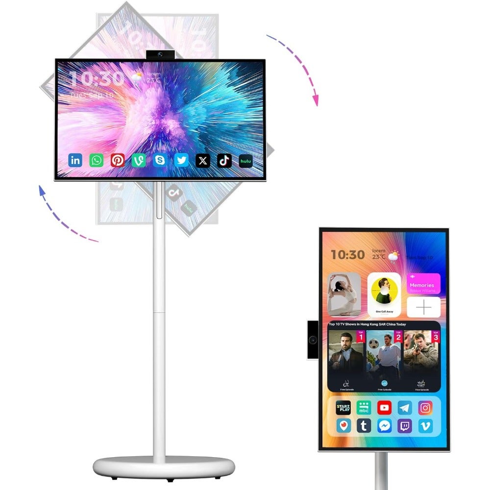 Smart Portable TV On Wheels 27 Inch Cordless…