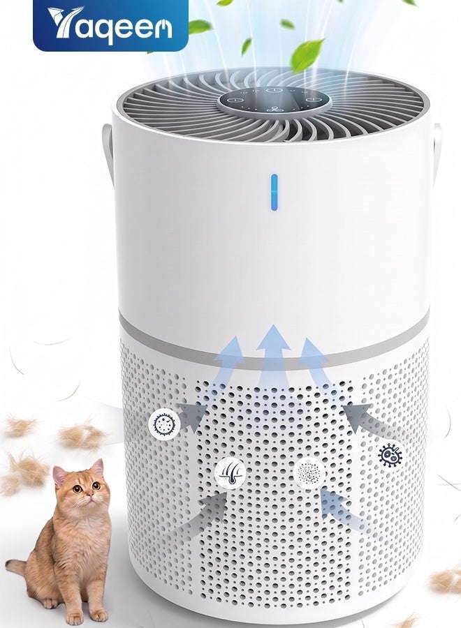 Compare HEPA Air Purifier  Bedroom Air Purifier  Quiet Air Cleaner, H13 HEPA 3Stage Filtration, 22dB Sleep Mode, Removes Smoke Dust Pollen Pet Hair, Night Light, Timer, Child Lock at KSA Price