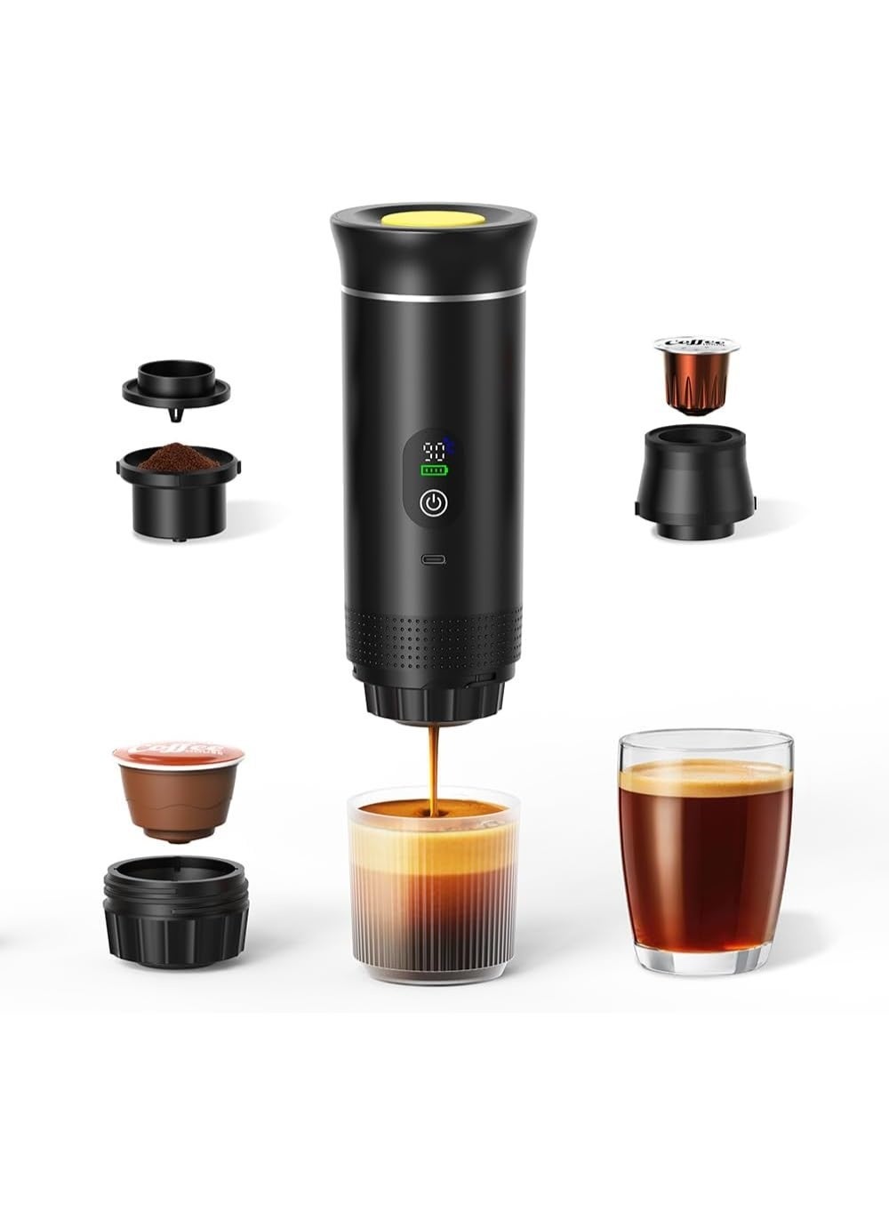 Cordless Coffee Machine for Car Home Travel…