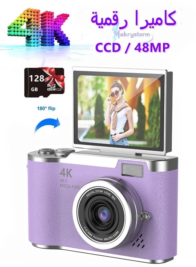 4k CCD Digital Zoom Student Digital Camera 48MP Portable…