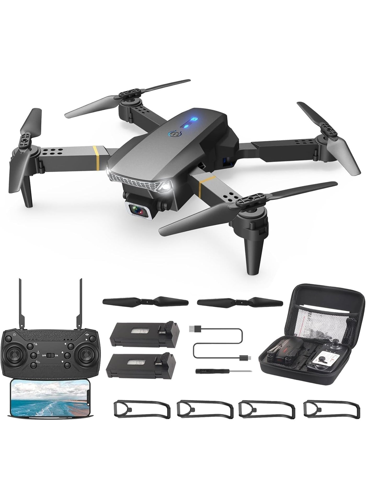 E88 Foldable Drone with 4K HD Dual Camera – Advanced…