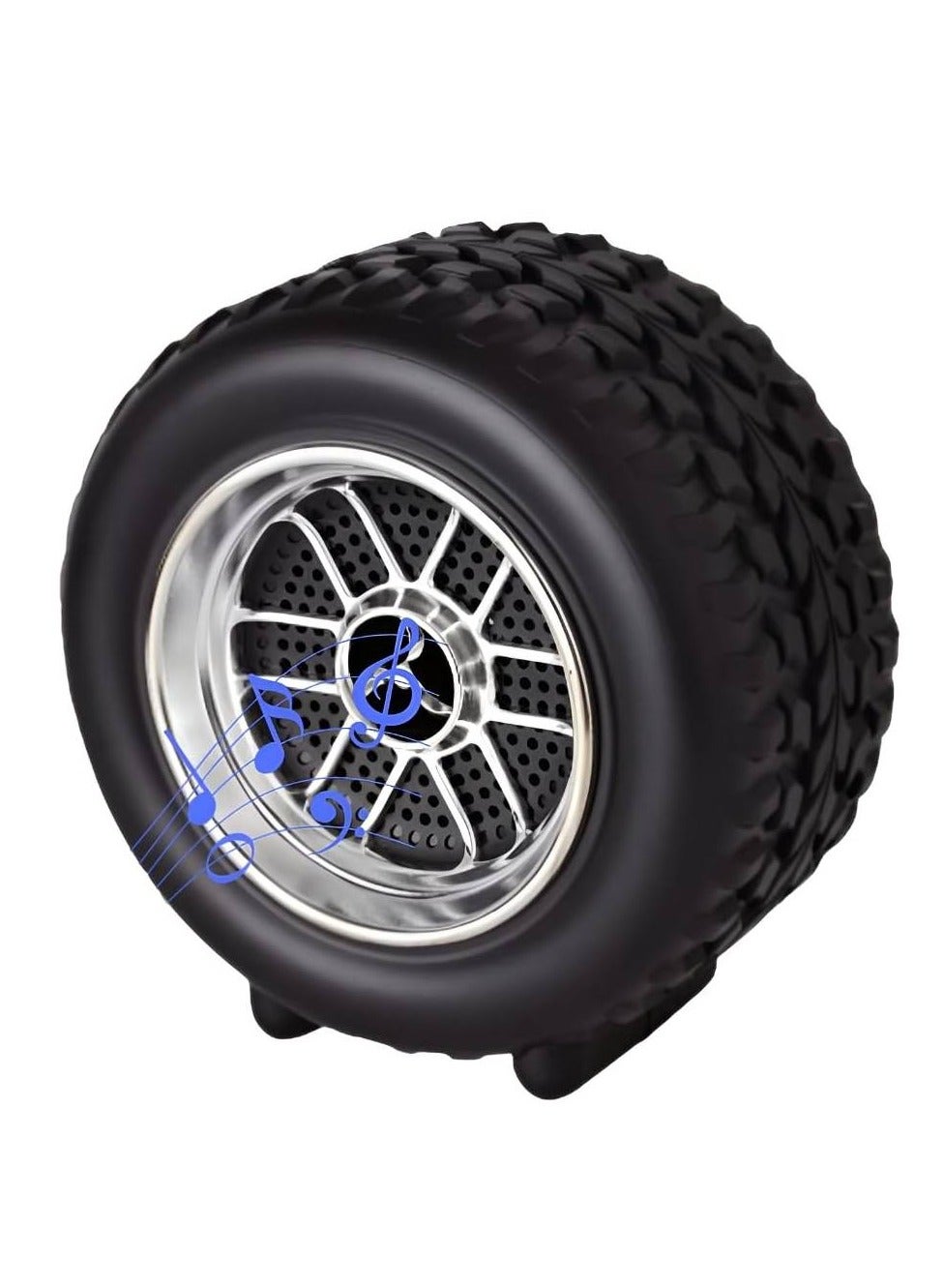 Compare Tyre Shape Portable Wireless Bluetooth Speaker, Powerful Sound with Enhanced Bass, 5 Hour Battery Life and Builtin Mic, Works with iOS, Android & Laptop at KSA Price